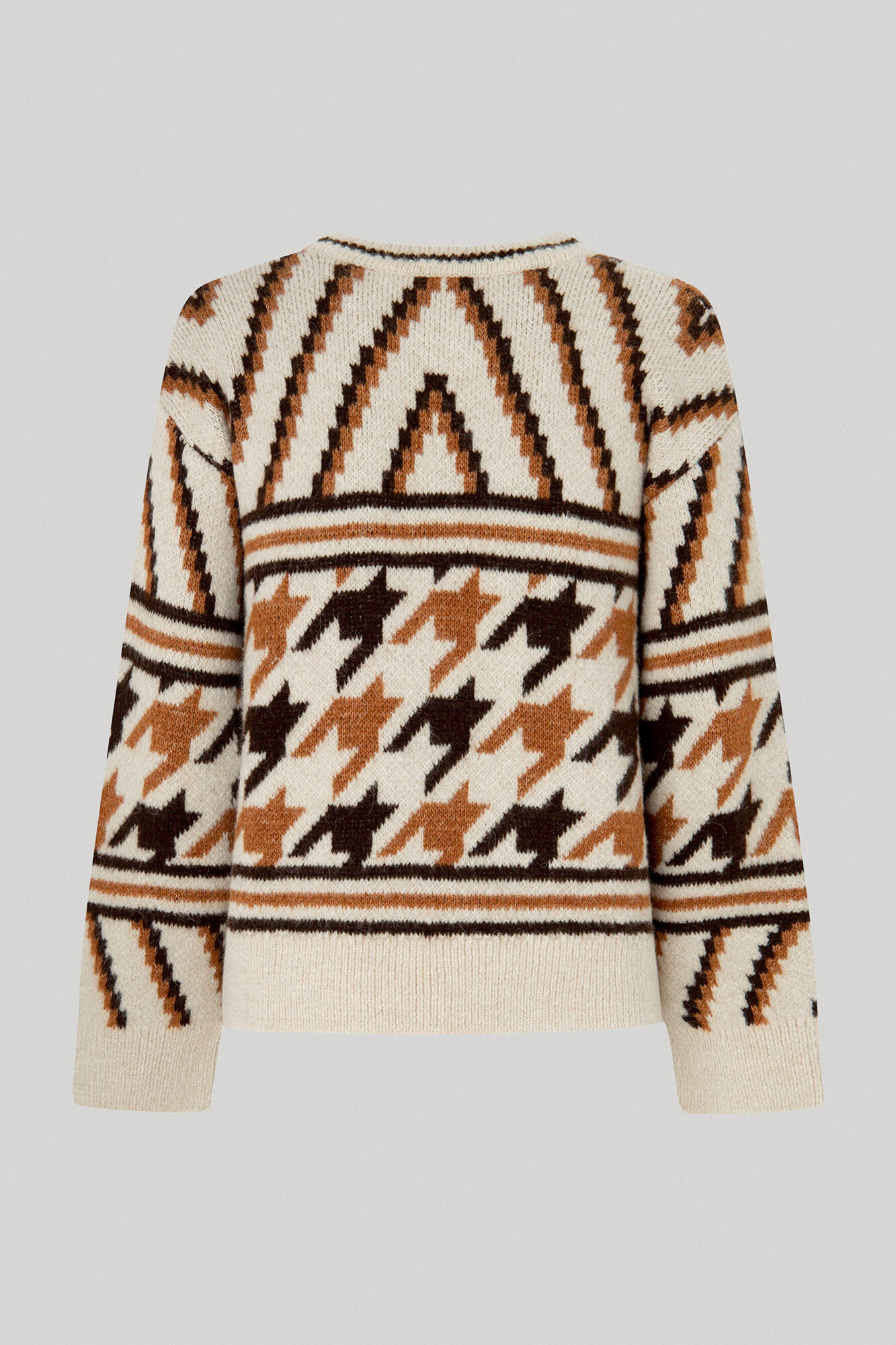 Suéter de gola redonda em jacquard