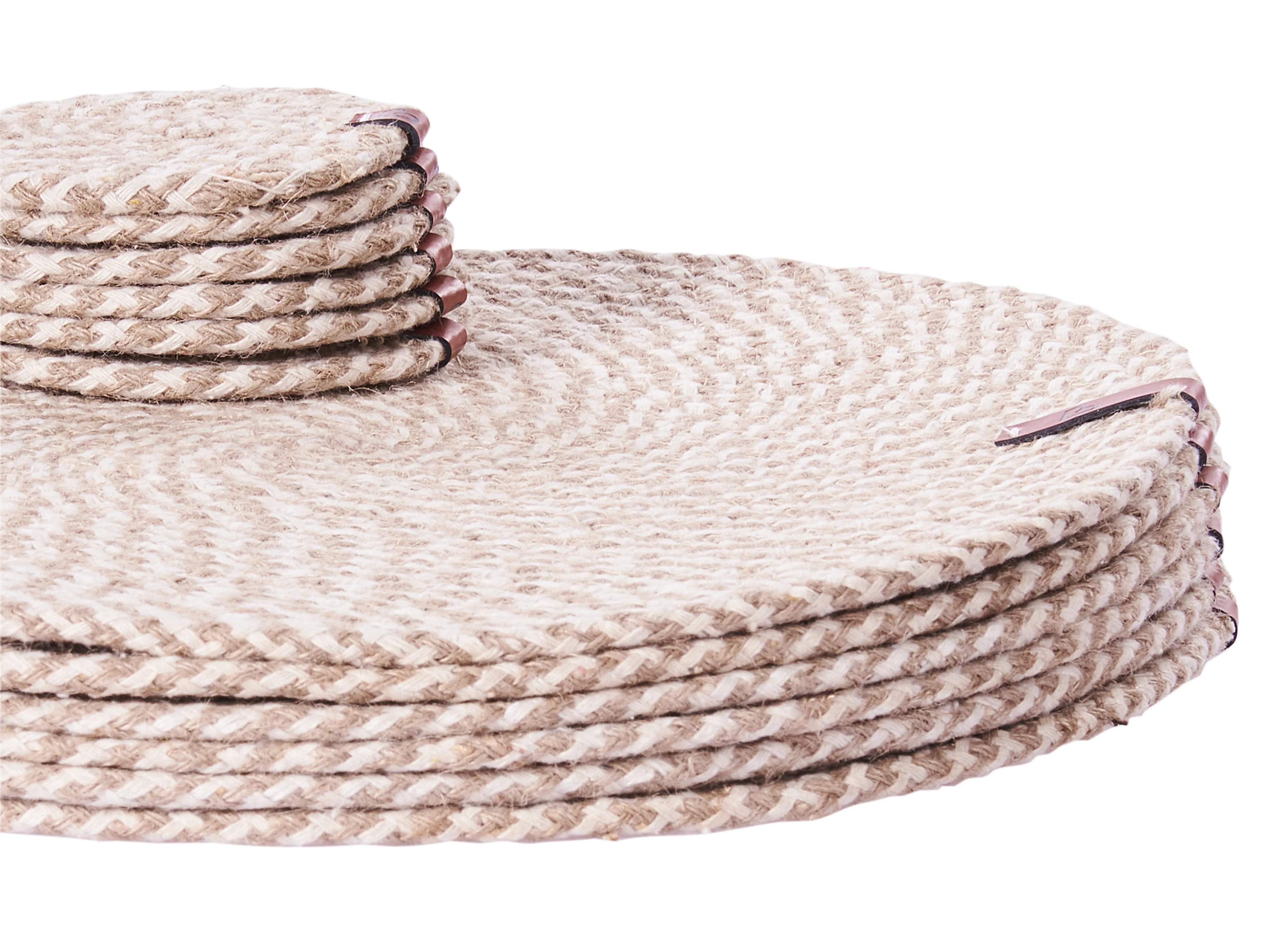 Placemats en onderzetters set PIPTURUS Natuurlijk Jute