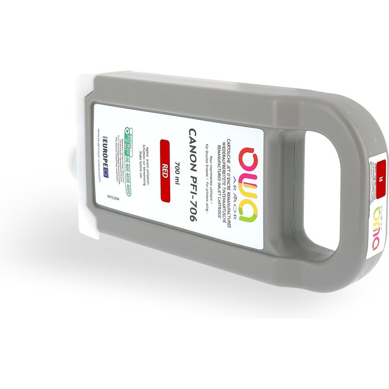 Cartouche d'encre traceur remanufacturée OWA - standard - Rouge - pour CANON PFI-706 R