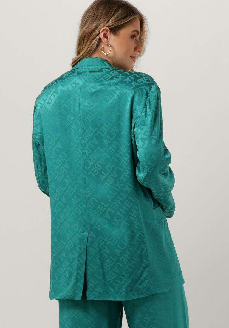 ALIX THE LABEL petrol alix the label blazer ladies woven oversized blazer text