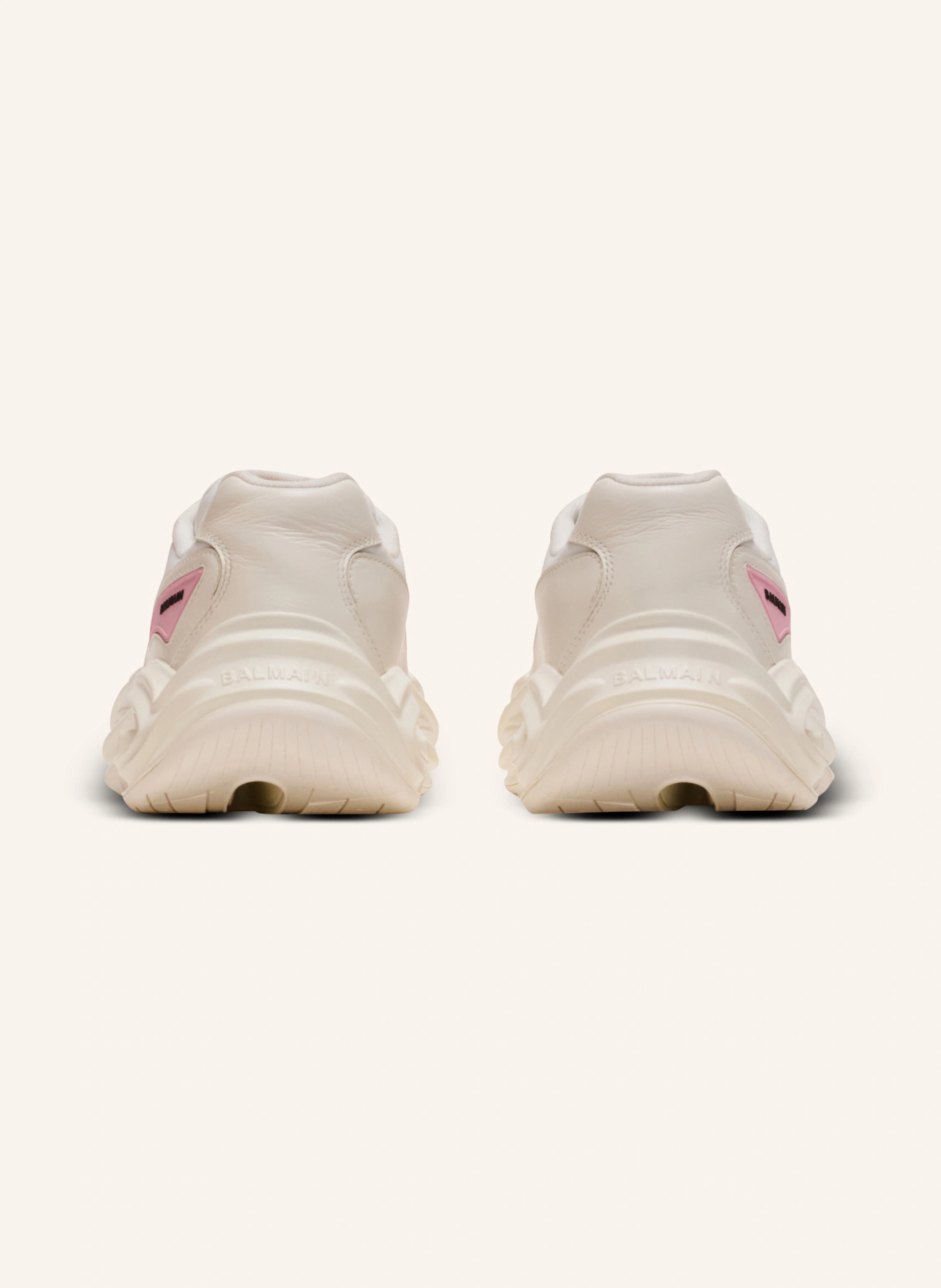BALMAIN Sneakers Run-Row aus Leder und Nylon