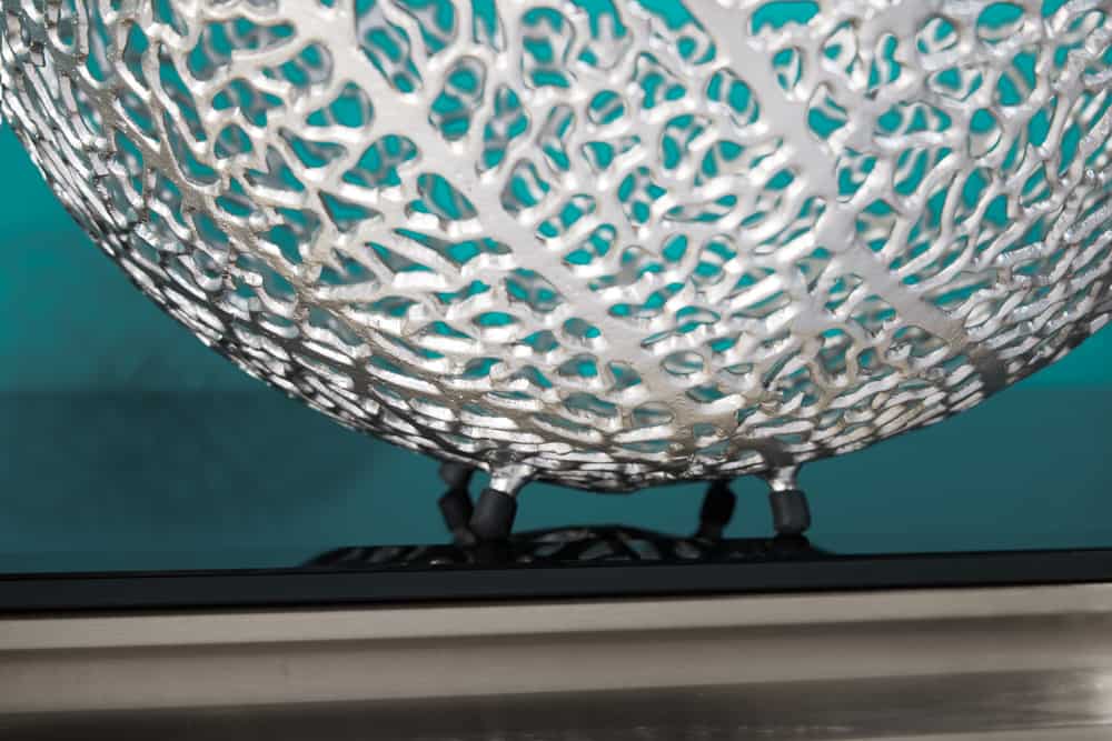 Filigrane Design Schale ABSTRACT LEAF 45cm silber Handarbeit