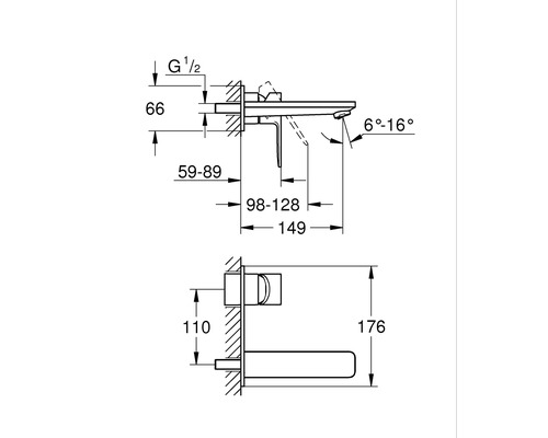 GROHE Inbouwwastafelmengkraan LINEARE supersteel mat zonder inbouwdeel 19409DC1
