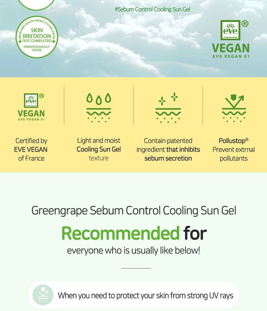 FRUDIA - Groene Druiven Sebum Control Zonnegel