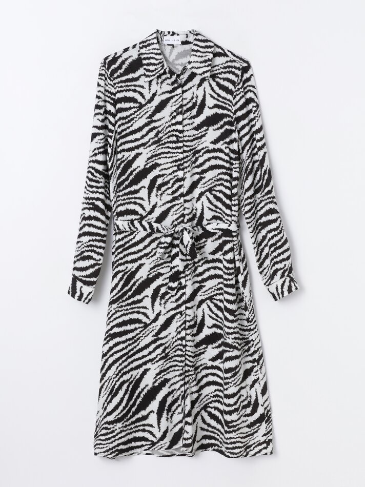 Vestido midi estilo camisa - Tons de Verde