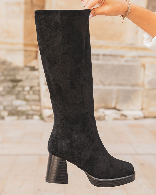 Bottes femme noires à talon - Elinor