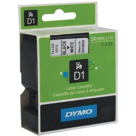 Dymo D1 Schriftband, schwarz auf weiß, 24 mm x 7 m