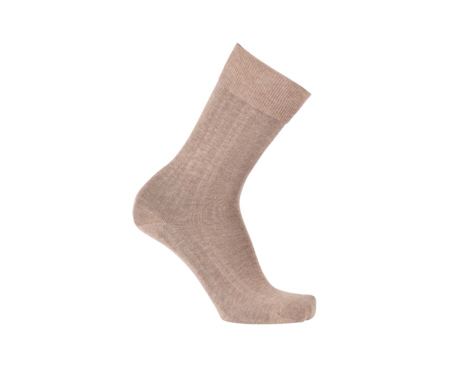 Chaussettes homme fines coton Taupe Chiné