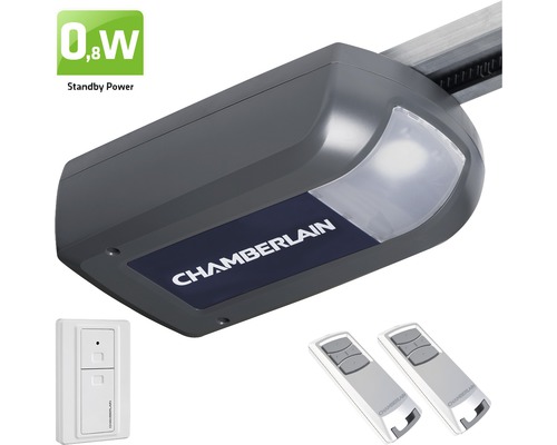 Chamberlain ML810EV garagedeuropener voor 11,5 m² deuroppervlak inclusief 4-kanaals afstandsbediening en wandschakelaar