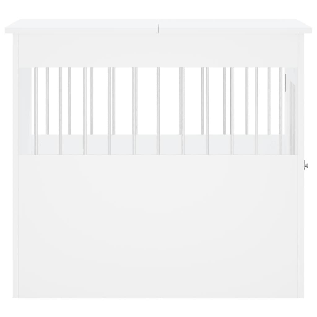 Meuble de cage pour chiens blanc 64,5x80x71cm bois d'ingénierie