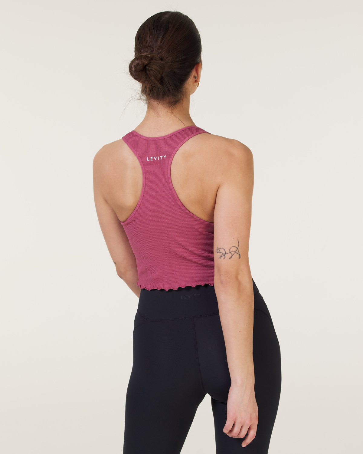 LEVITY Studio Rib Crop Top Pink Rouge