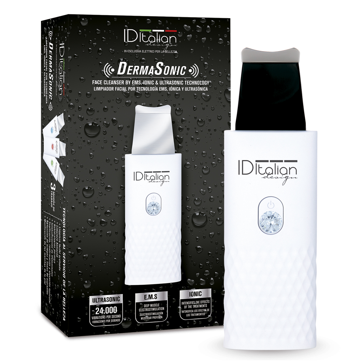 Italian Design Dermasonic EMS skin scrubber