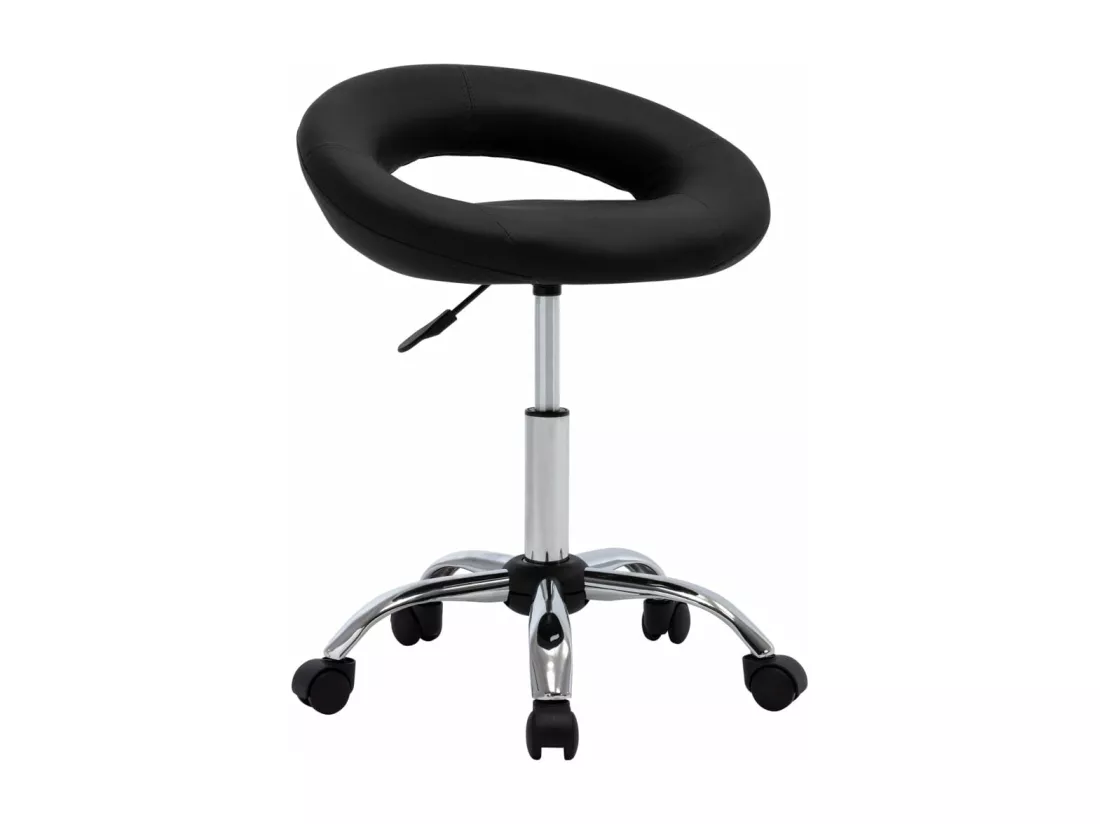Chaise de travail roulante Noir Similicuir