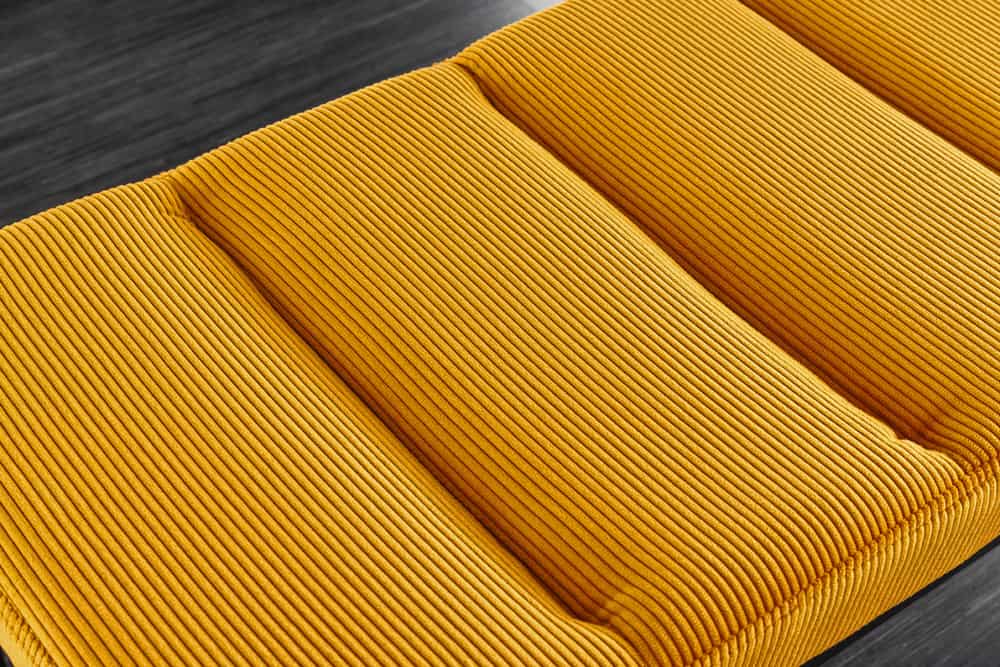 Design Sitzbank PETIT BEAUTÉ 80cm senfgelb Cord schwarzes Gestell