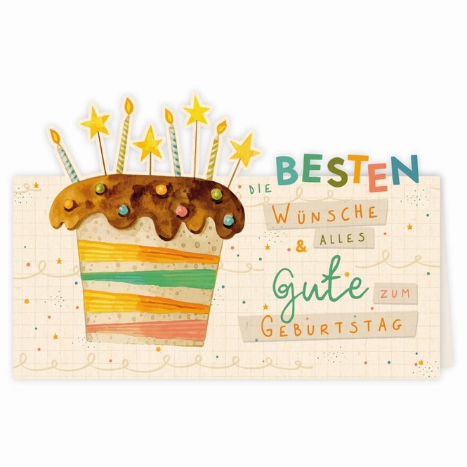 Glückwunschkarte - Die besten Wünsche... - Geburtstag - mit Umschlag