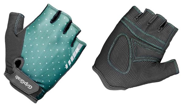 Paire de Gants Courts Femme GripGrab Rouleur Vert Noir