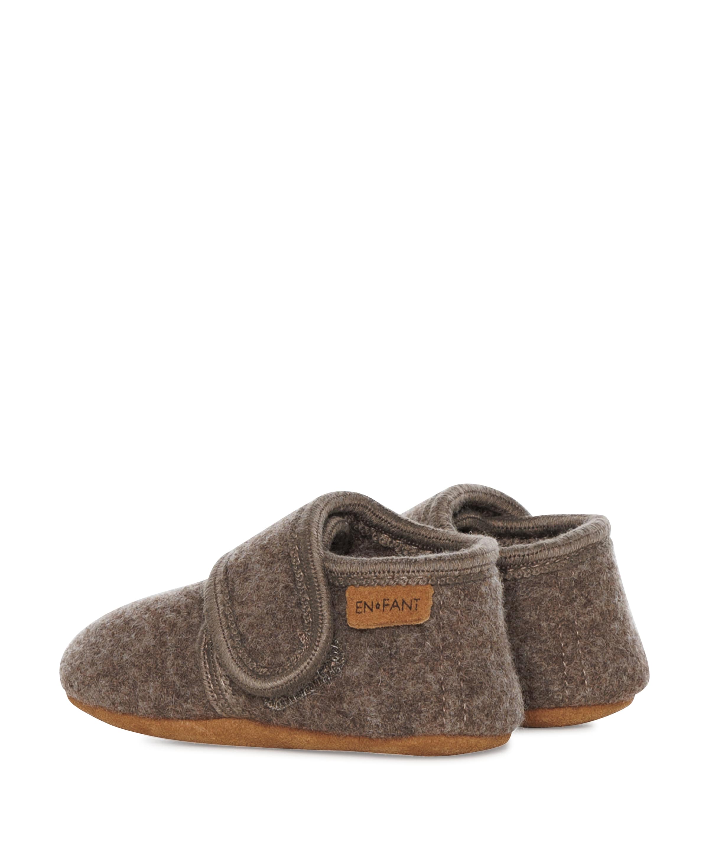 EN FANT Baby wool pantoffels bruin