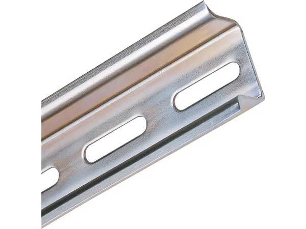 DIN skinne TS35/CF515 mm høj med hul 5,2x25 mmel-forzinket - (2 meter)