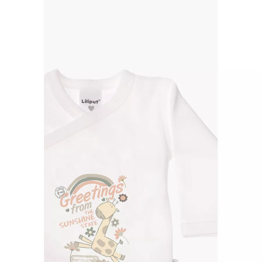 Liliput Langarm-Wickelbody 2er-Pack Greetings weiß