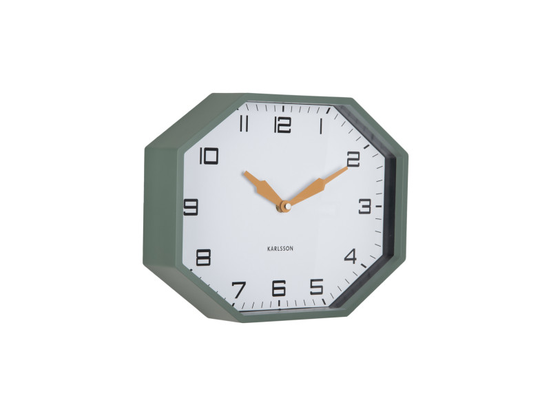 Wall Clock Modern Factory Octagon KA6067BK Black & bright red
