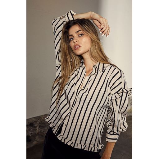 Co'Couture SadieCC Frill Skjorte, Marciblack, M