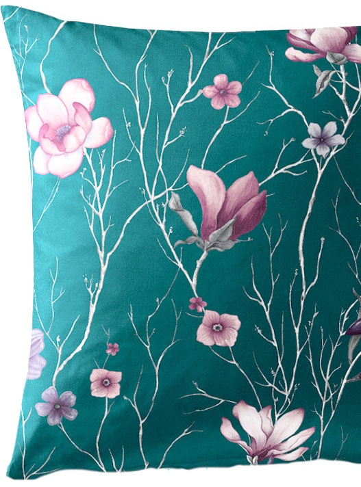 BIERBAUM Bettwäsche »Lilli« 2 Stk. tlg. Mako-Satin, 100 % Baumwolle, mit Blumen, pflegeleicht