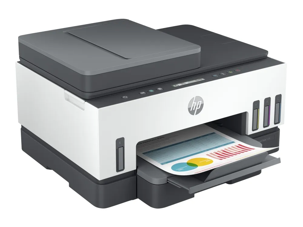 HP Smart Tank 7305 All-in-One - Multifunktionsprinter - farve - blækprinter - kan genopfyldes - Letter A (216 x 279 mm)/A4 (210 x 297 mm) (original) - A4/Legal (medie) - op til 13 spm (kopiering) - op til 15 spm (udskriver) - 250 ark - USB 2.0, LAN,