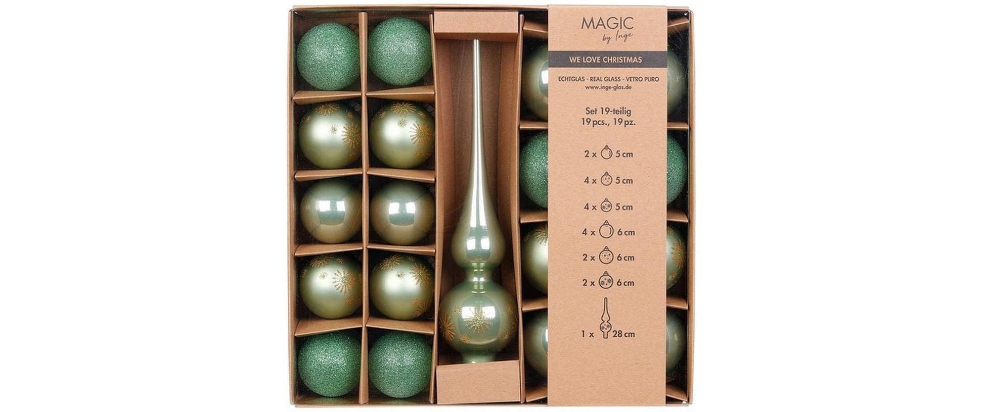 Weihnachtsbaumkugel »INGES CHRISTMAS DECOR mit Spitze 19 Stück«