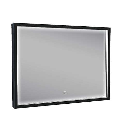 Mueller Square LED spiegel 70x50cm mat zwart met spiegelverwarming