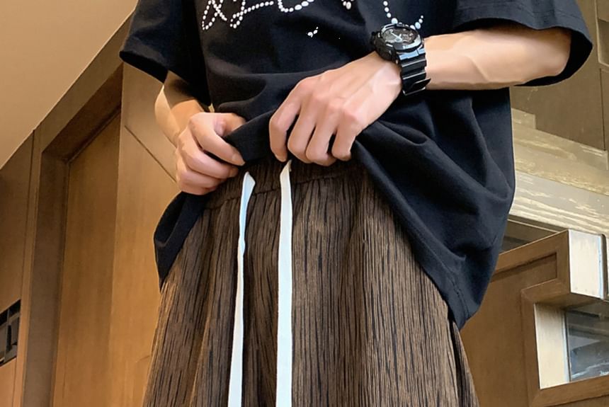 Drawouf - Gestreepte shorts met gemiddelde taille