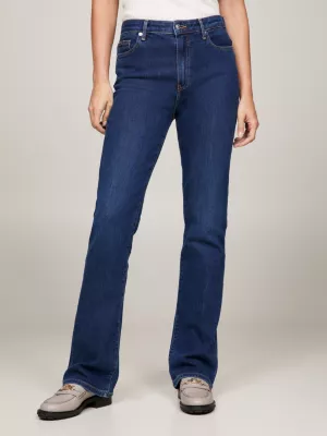 Calça jeans bootcut de cintura alta
