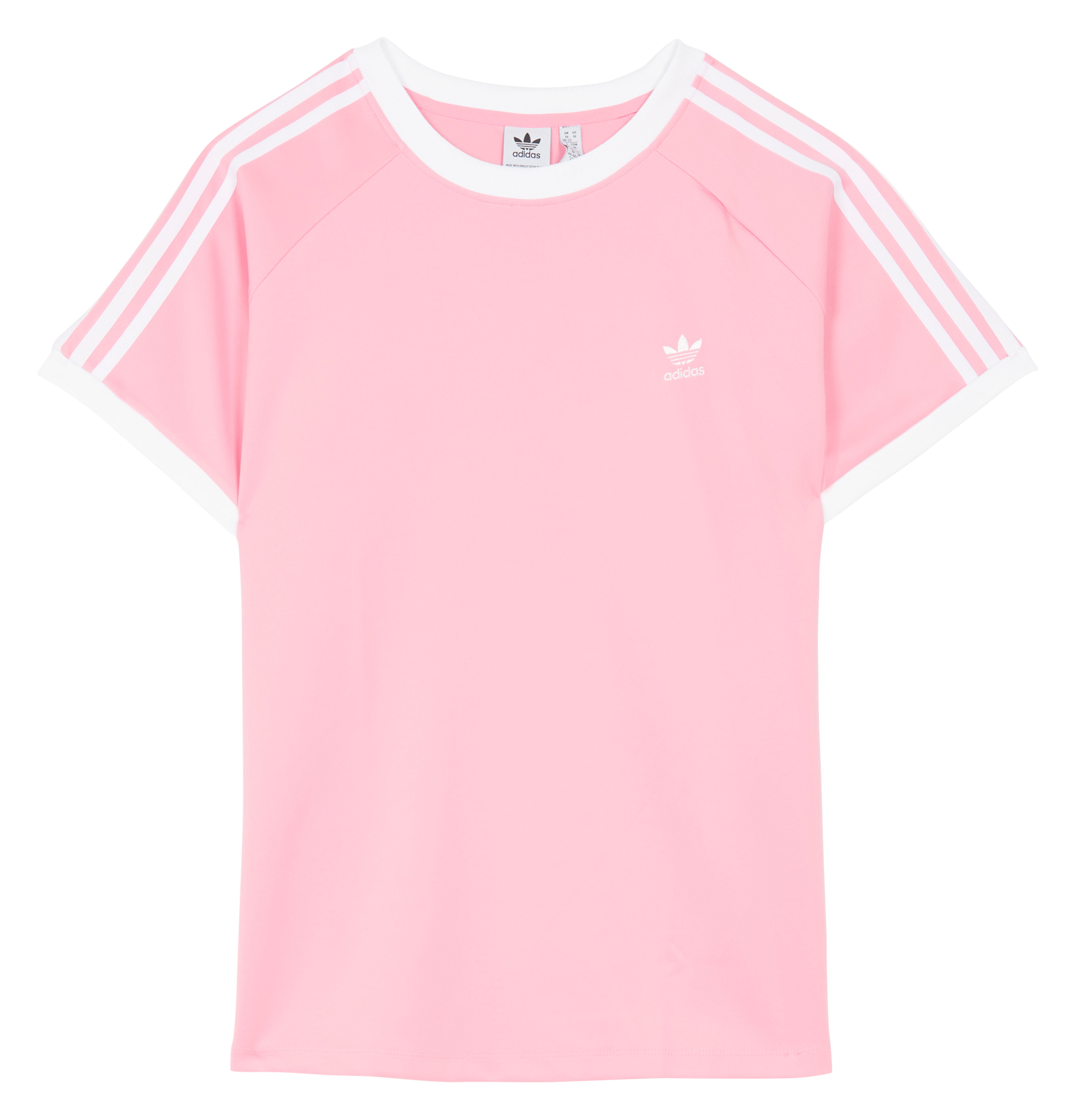 Tee-shirt col rond brodé en coton| Rose