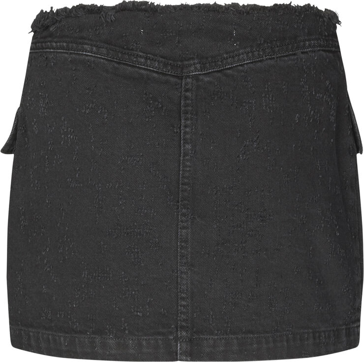 Oval Square Limit Denim Skirt 0109 0109 black distressed