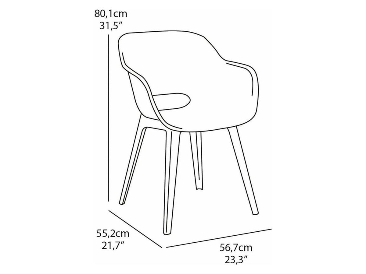 Keter Akola set van 2 tuinstoelen - Grafiet