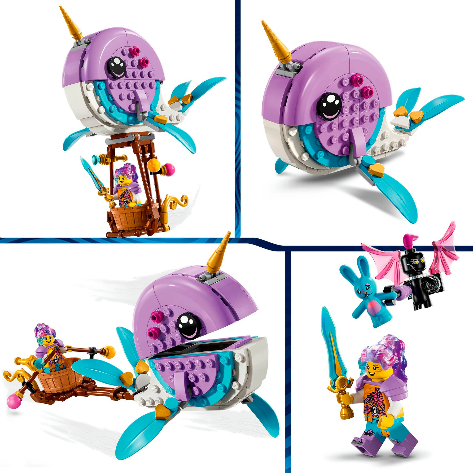 LEGO Konstruktionsspielzeug DreamZzz Izzies Narwal-Heißluftballon