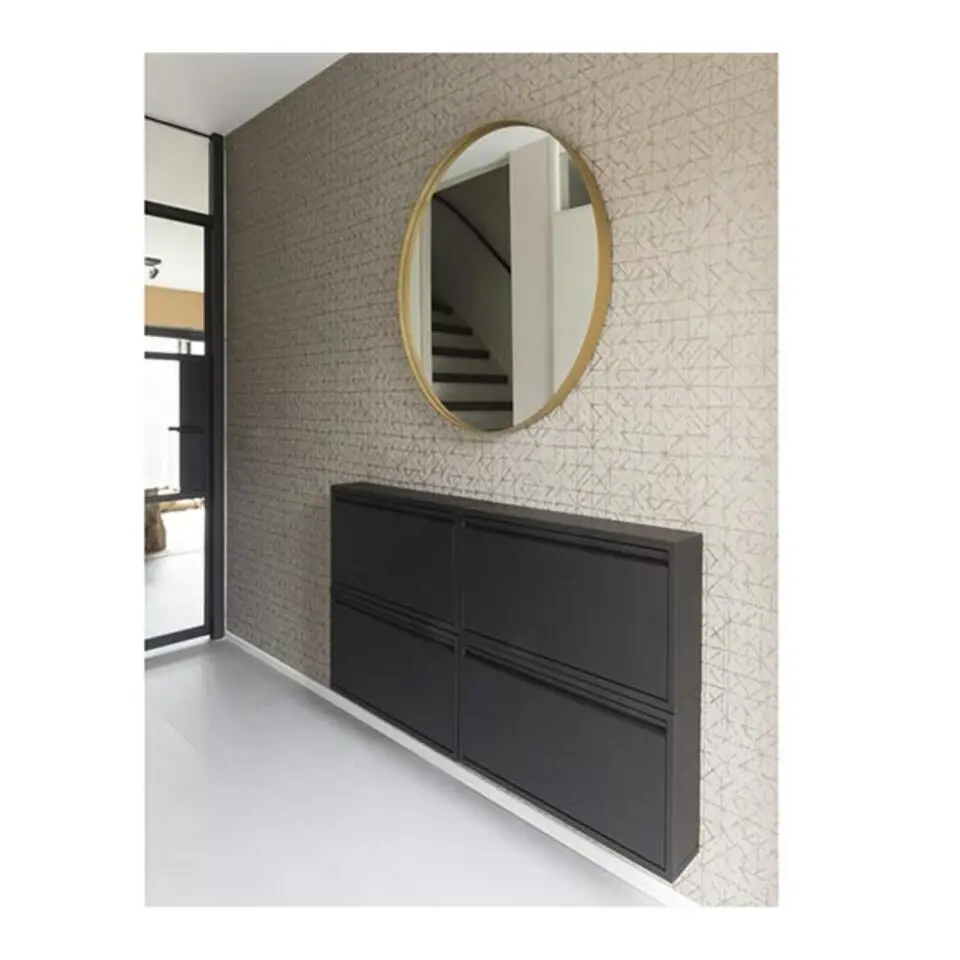 Redin Design Pippen industrieel schoenenkast 1 lade zwart - 12,5x75x37,5 cm