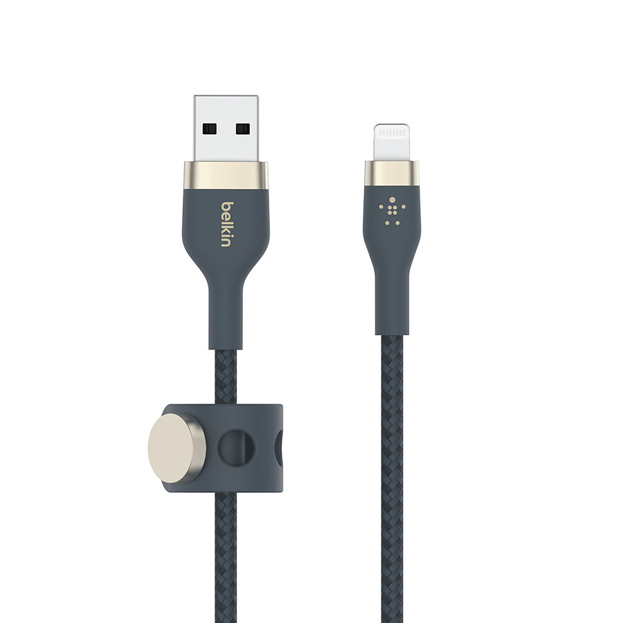 Belkin Boost Charge Pro Flex Câble silicone tressé USB-A vers Lightning (bleu) - 1 m