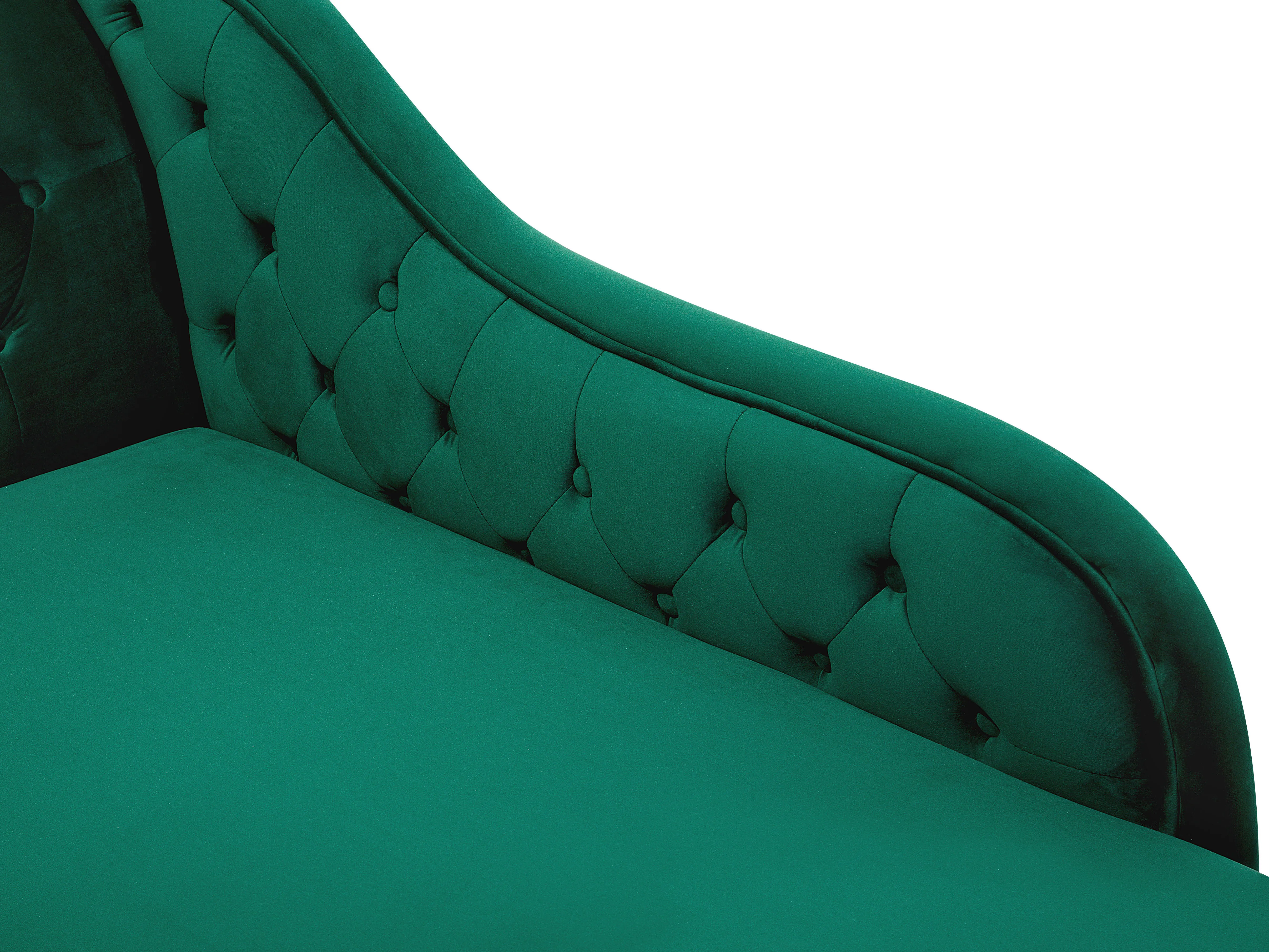 Linkszijdige chaise longue NIMES Fluweel Donkergroen