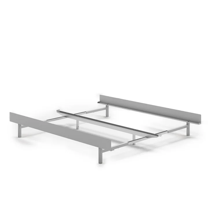 Moebe - Bett, 90 - 180 cm, H 29 cm / Edelstahl