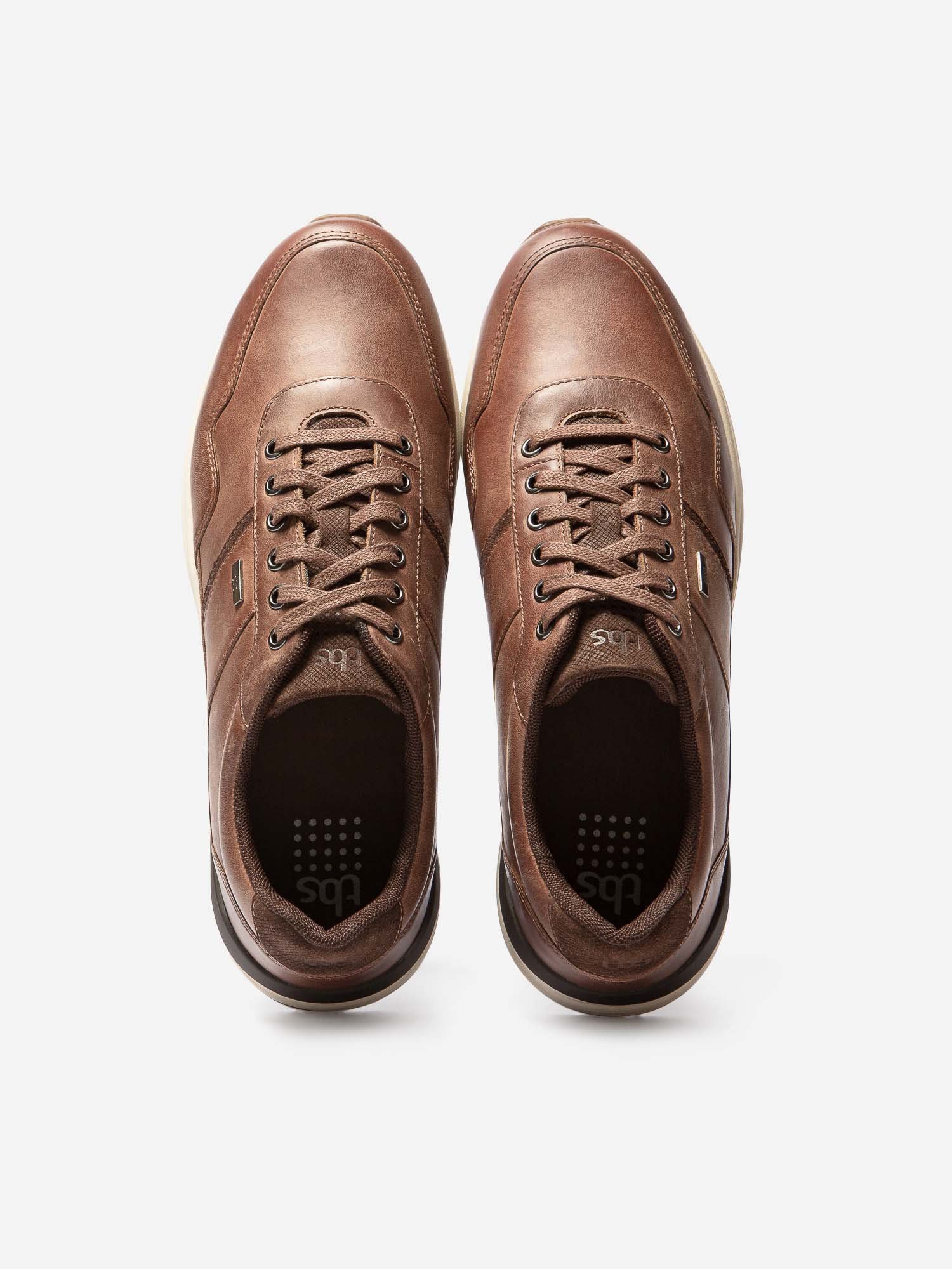 Tennis Homme Confort Cuir Marron