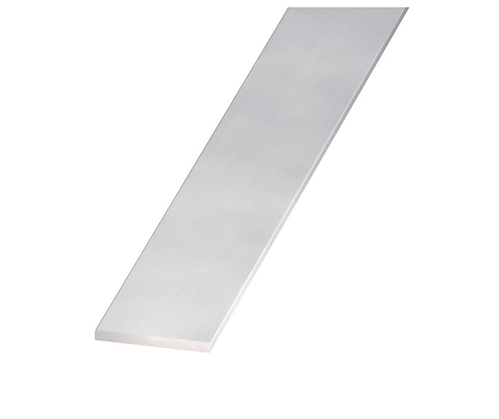 Plat aluminium anodisé coloris inox 50 x 3 mm, 2 m