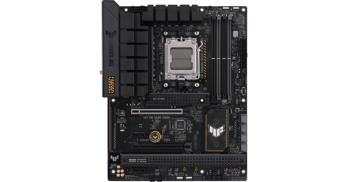 ASUSTUF Gaming B650-PLUS WIFI socket AM5 moederbord  (Zwart/lichtoranje, RAID, 2.5Gb-LAN, Wi-Fi 6, BT 5.2, Sound, ATX)