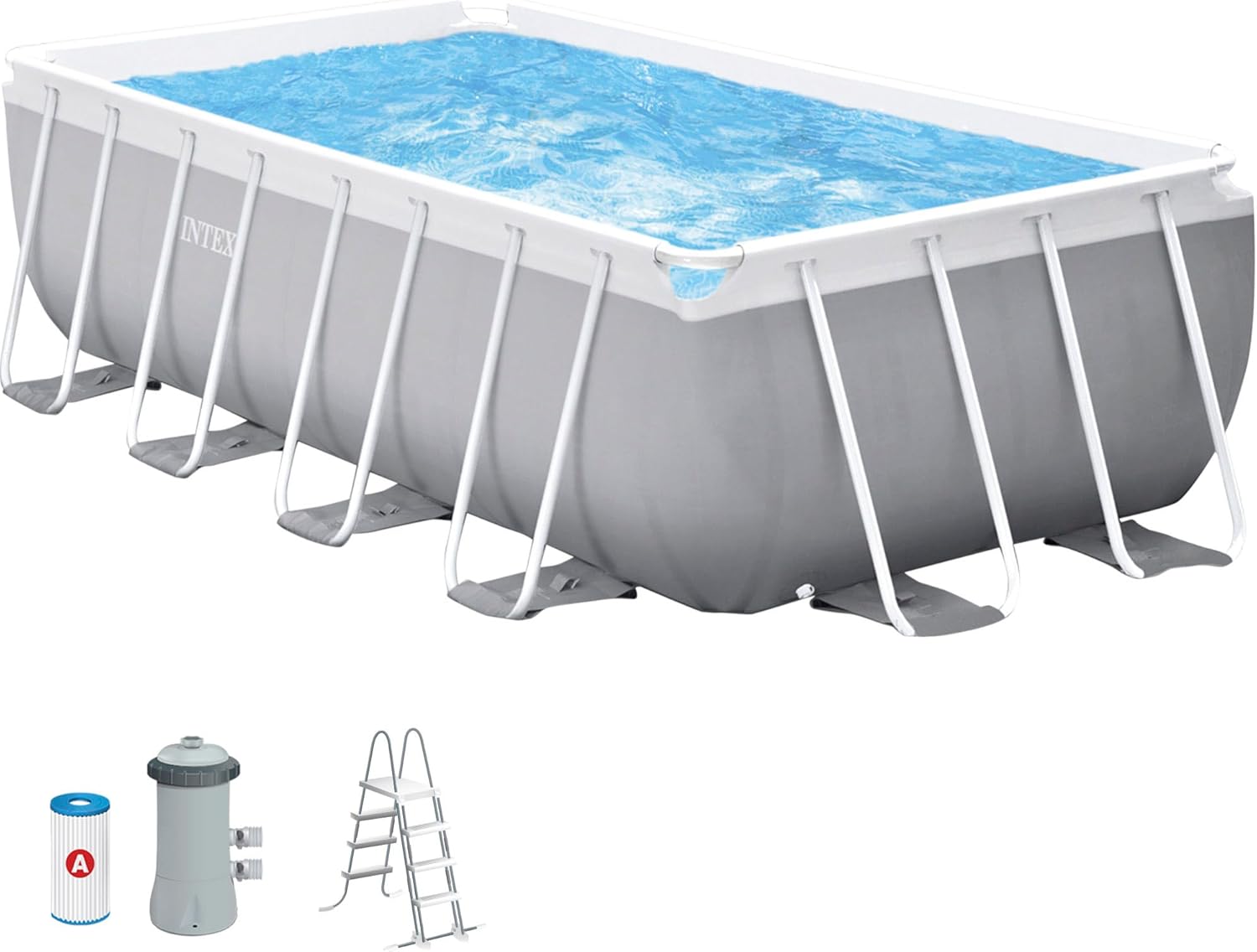 Intex kit Piscine Prism Frame rectangulaire Tubulaire (l) 4,00 x (l) 2,00 x (h) 1,22m