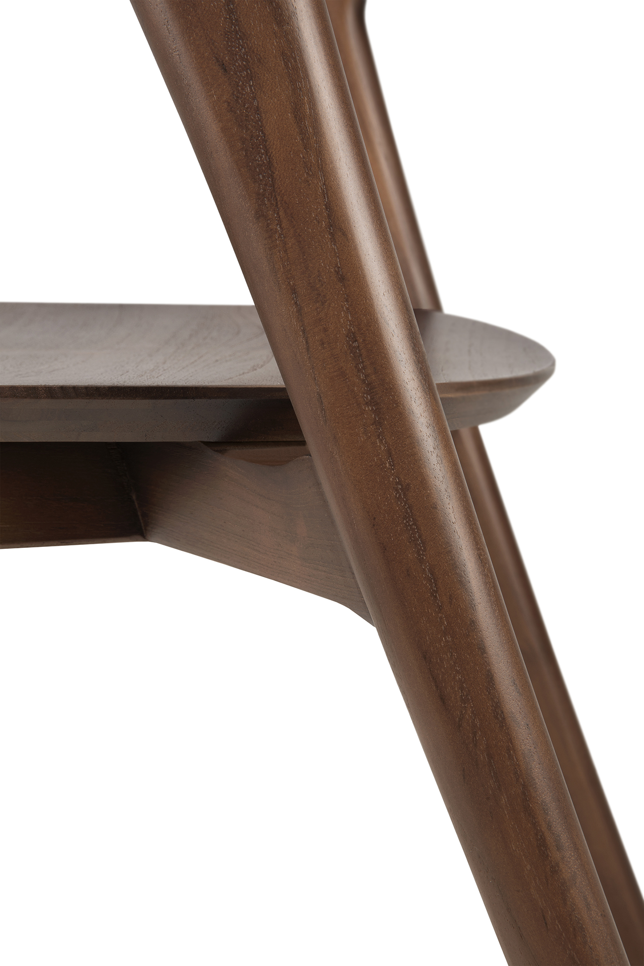 Bok stoel - bruin teak - gelakt
