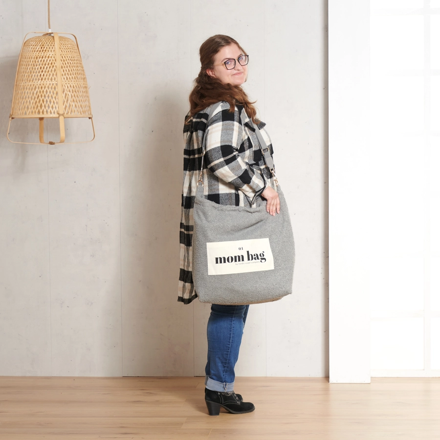 Nordic Coast Company Mom Bag Teddy Bouclé Grau