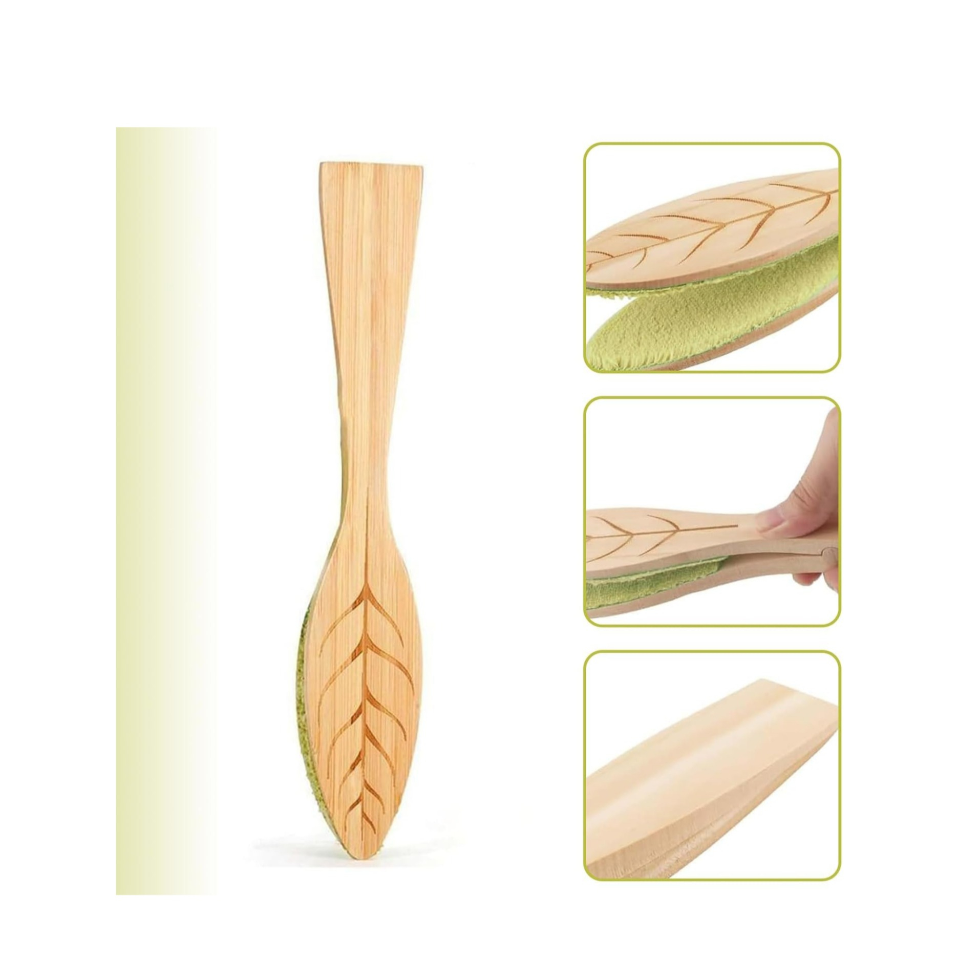 (25x4cm) Holz Pflanzen Reinigungs Zange Doppelseitige Blatt Pflege Staub Entferner - Braun