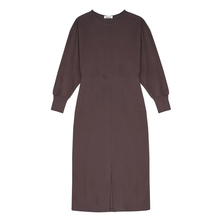 SMALLABLE BASICS Robe Longue Femme Manches Chauve-souris en Coton Organique | Gris anthracite