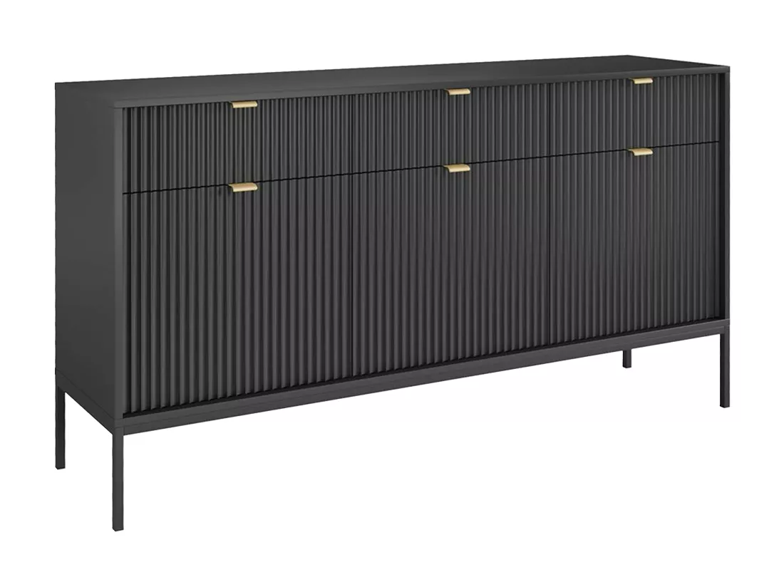 Buffet avec 3 portes et 3 tiroirs - Noir - LIOUBA de Pascal MORABITO