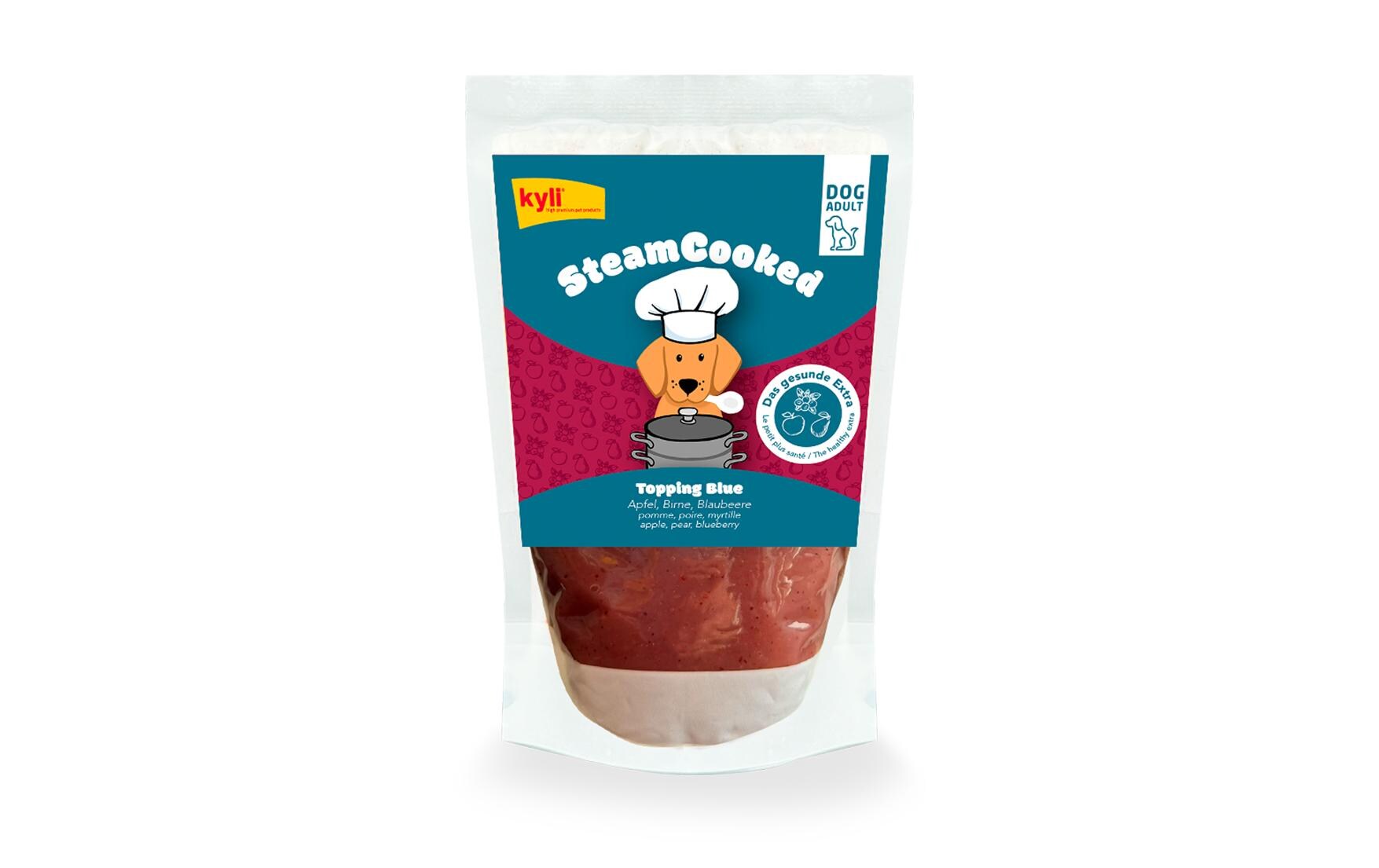 Nassfutter SteamCooked Topping Blue, 200 gErgänzungsfuttermittel für ausgewachsene Hunde