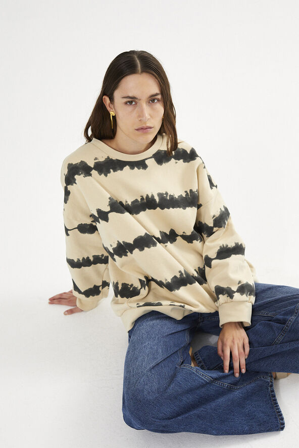 Rabens Saloner Vista print sweatshirt - Natalia Oyster combo